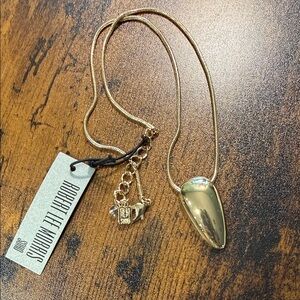Robert Lee Morris Shiny Gold Teardrop Necklace